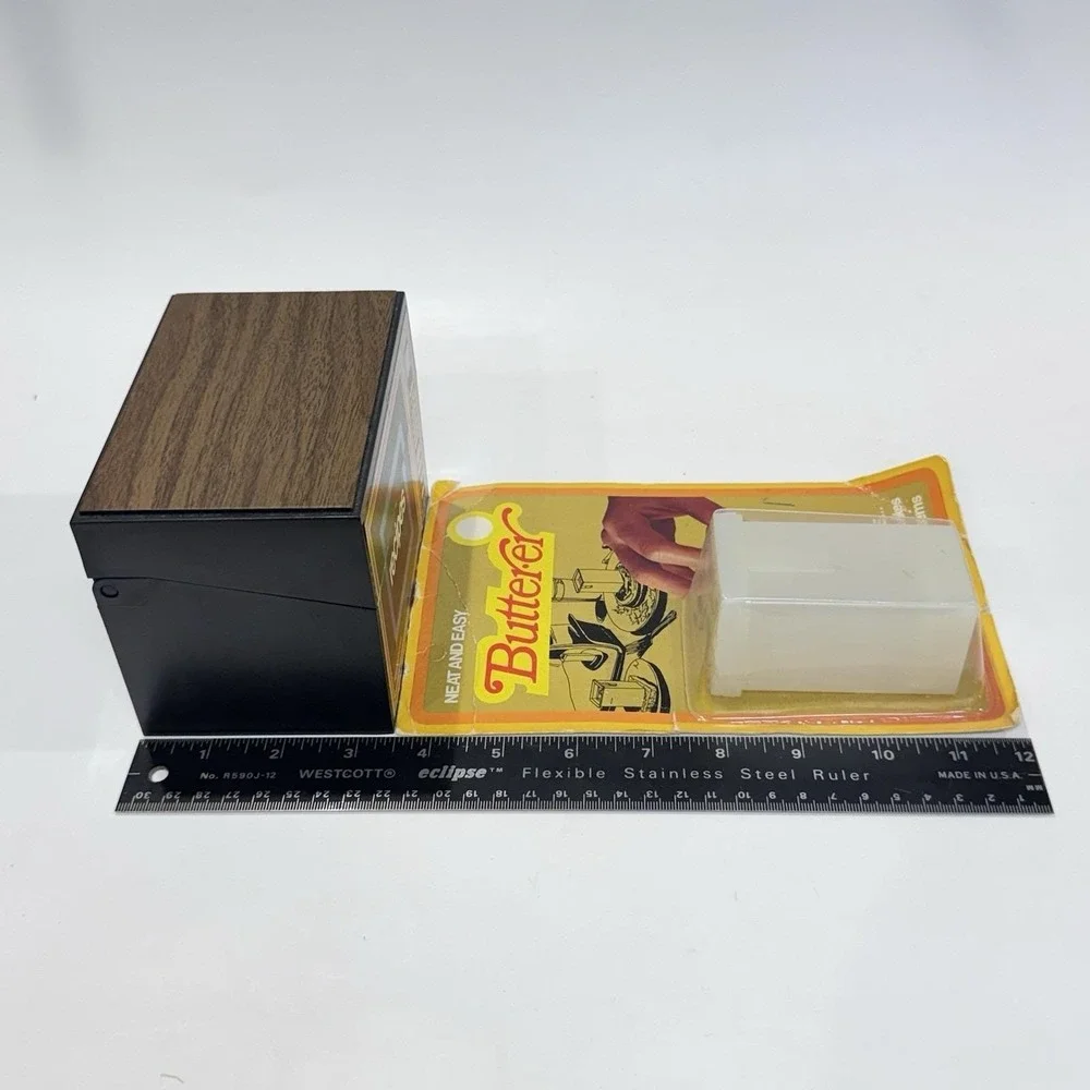 Vintage Retro Kitchen Lot Micro Meals Microwave Recipe Box & Butter-er NOS‎